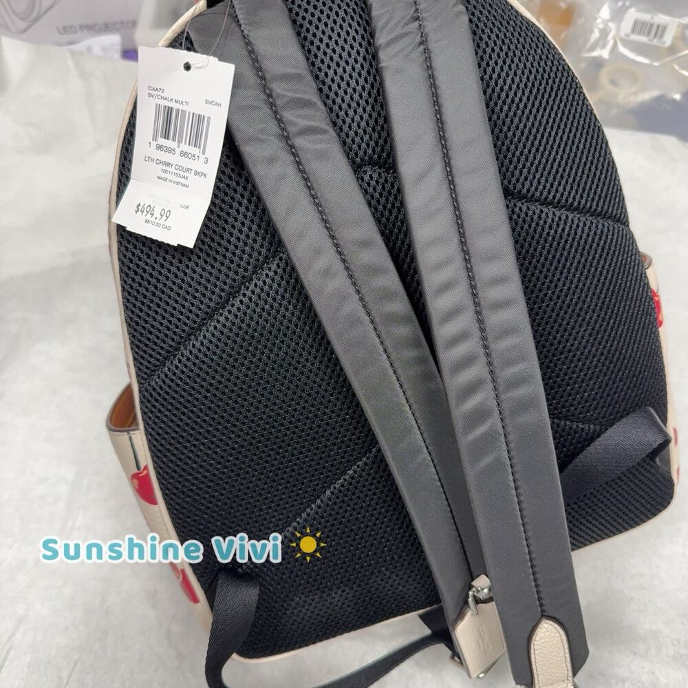 NWT Limited Coach Court Backpack With Cherry Print CAA72 - Picture 7 of 10